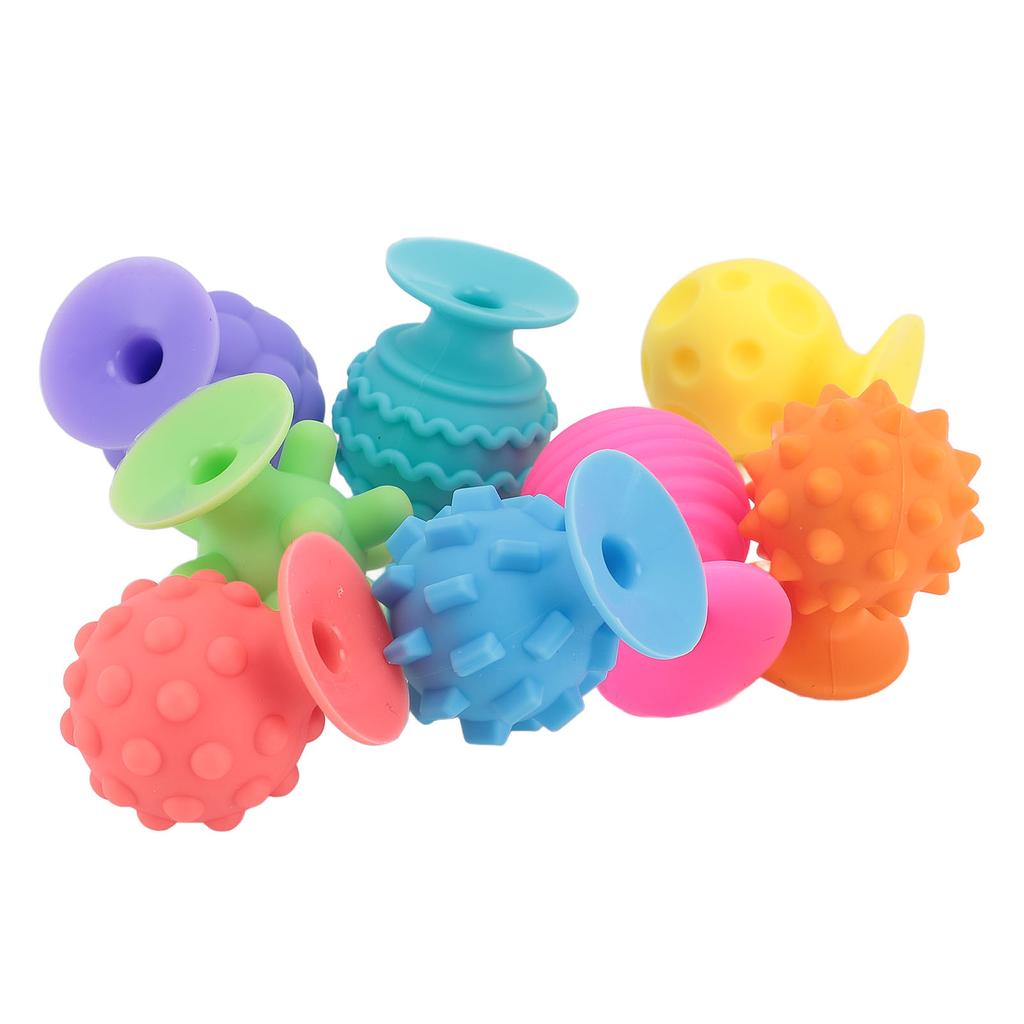 8pcs Silicone Sucker Sensory Toy Set Raised Texture Suction Cup Toys Textured Touch Toys for Children