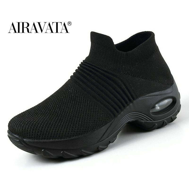 Fashion Women Casual Sneakers Mesh Platform Slip-on Air Cushion Sport Shake Shoes