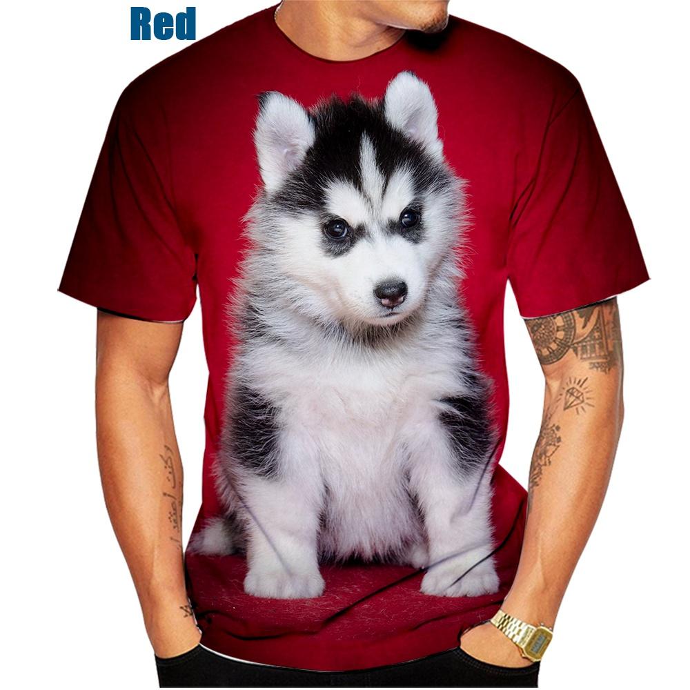 Летняя новая модная 3D футболка с изображением животных сибирского хаски, забавная личность, креативная летняя футболка с круглым вырезом
