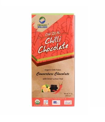 Шоколад с Чили (42.5 г), Chilli Chocolate,  Organic Wellness