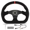 D-образный руль 12,8-дюймовый руль из замши и кожи в гоночном стиле с красной строчкой и клаксоном