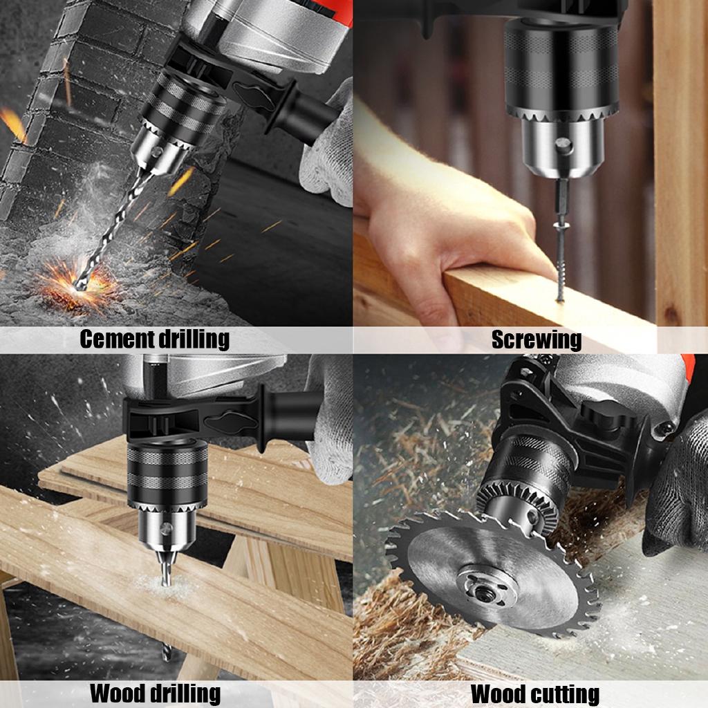 220V 1980W 3800RPM Electric Impact Drill Household Electric Flat Drill Woodworking Power Tools