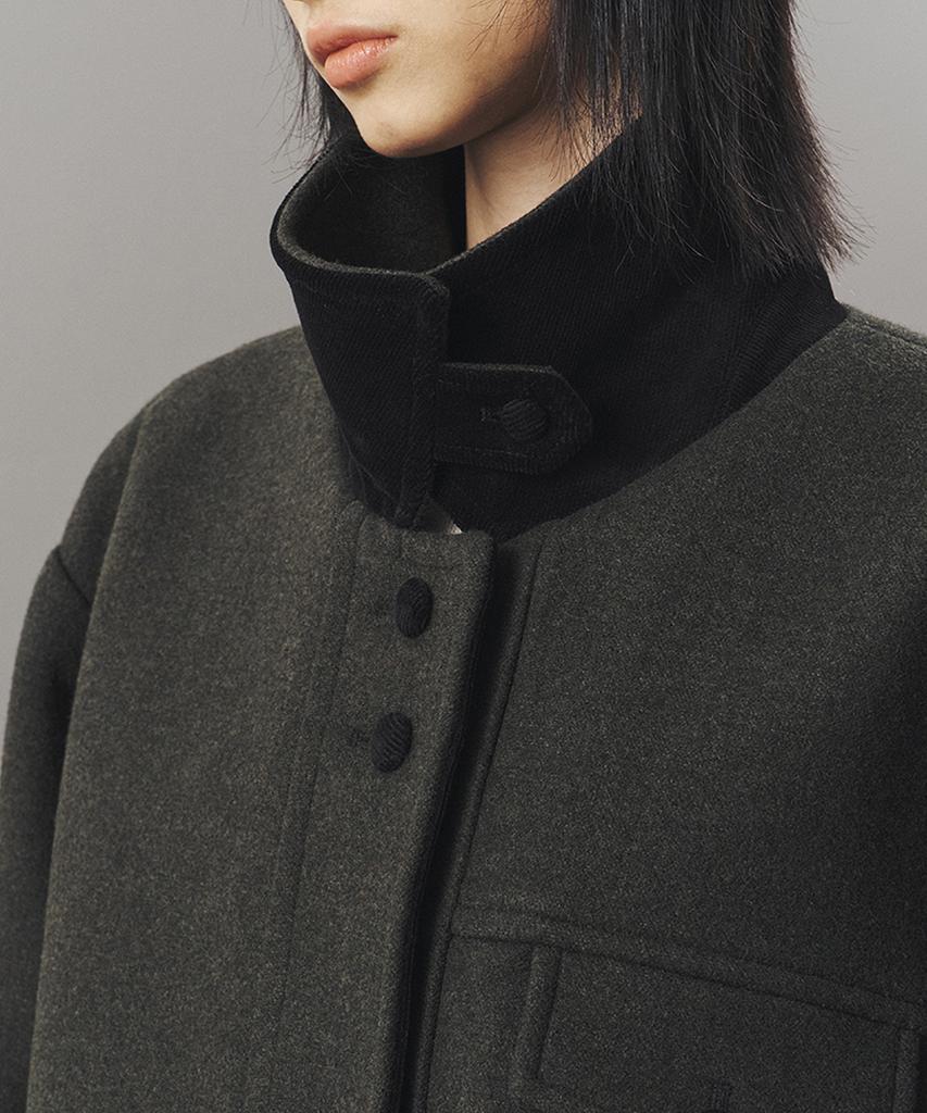 Ahwe Wool Field Jacket_D Khaki