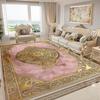 European Style Golden Carpet Living Room Luxury Decoration Flannel Large Rugs Sofa Area Coffee Tables Non-slip Soft Mat Bedroom