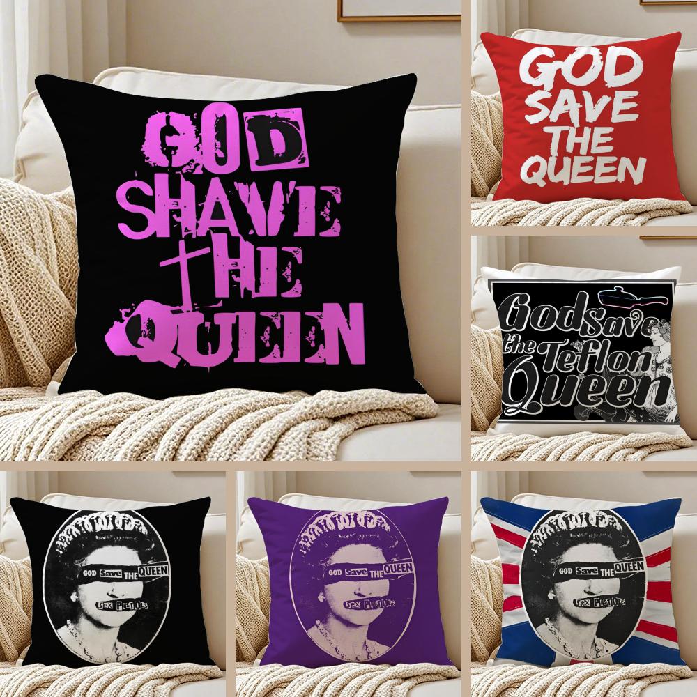 Brand SSave the Queen Cushion Cover Silky Short Plush DoubleSided Printed Pillow Case for Sofa All Seasons Home Decor Gift