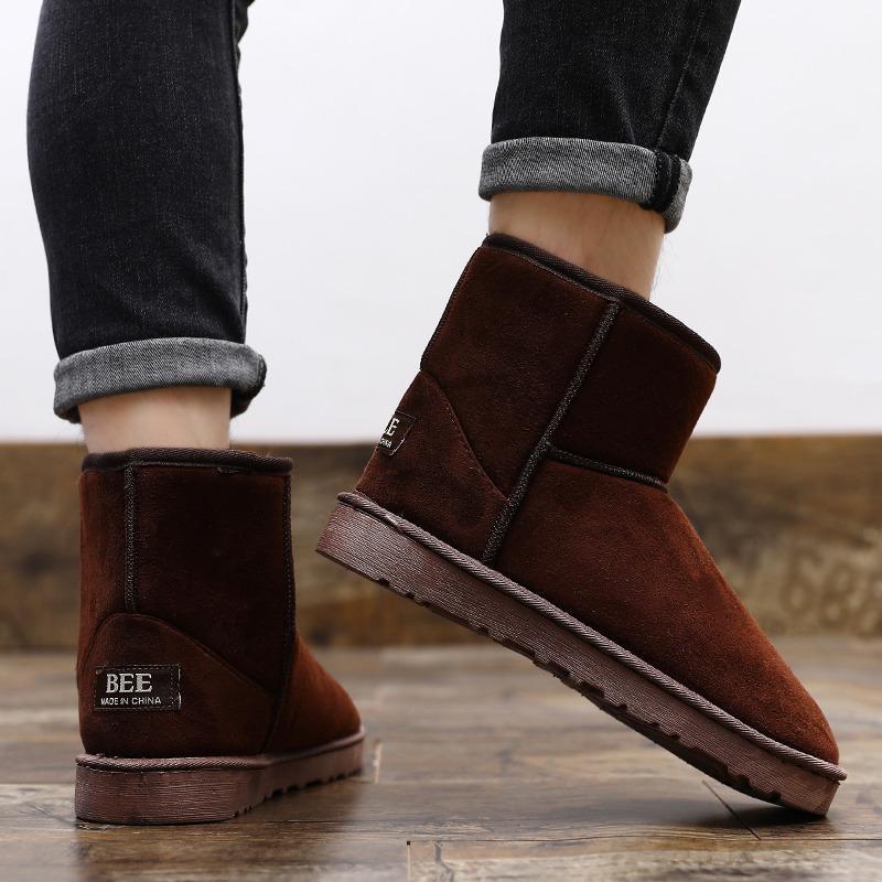 Fashion Cheap Snow Boots for Men Women Platform Warm Plush Men's Winter Boots Large Size 47 Slip-on Ankle Boots Men Botas Para Hombre