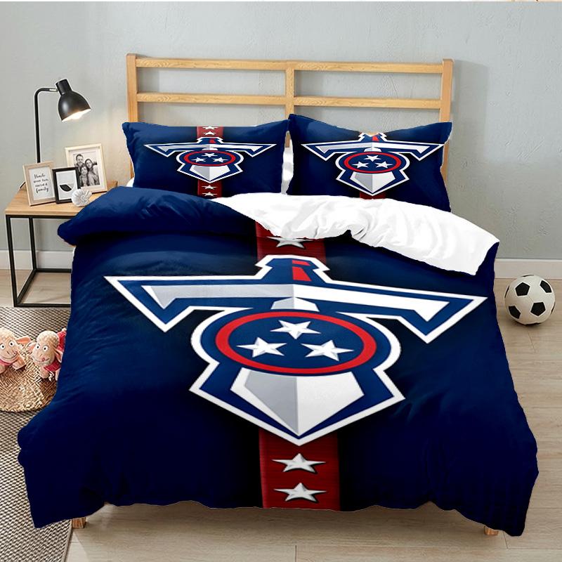 Titans Crest Bedding Set 3pcs, High Quality Bedding Set Including 1pc Duvet Cover And 2pcs Pillowcases for Bedroom, Dormitory Gift