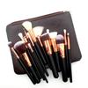 15pcs Makeup Brushes Rosegold Cosmetic Brush Set + Bag Face Eyes Kit
