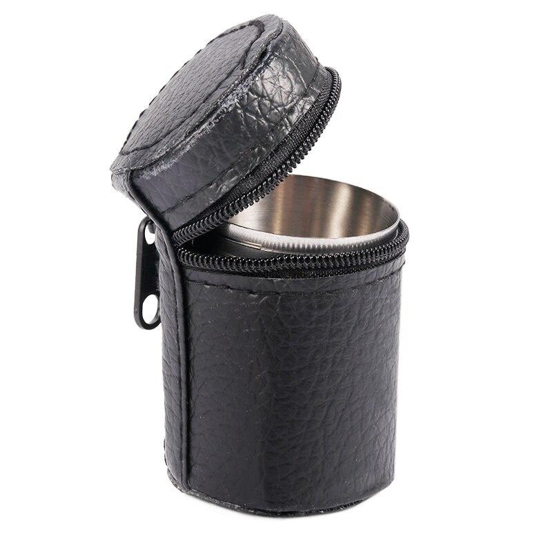 4 шт./компл., полированные 30 мл, мини-рюмки из нержавеющей стали, стаканы для вина с кожаной крышкой, сумка