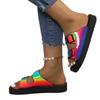 Outdoor Summer Women's Slippers Buckle Decoration Platform Ladies Shoes 2024 Brand Rainbow Color Water Proof Innovative Slippers