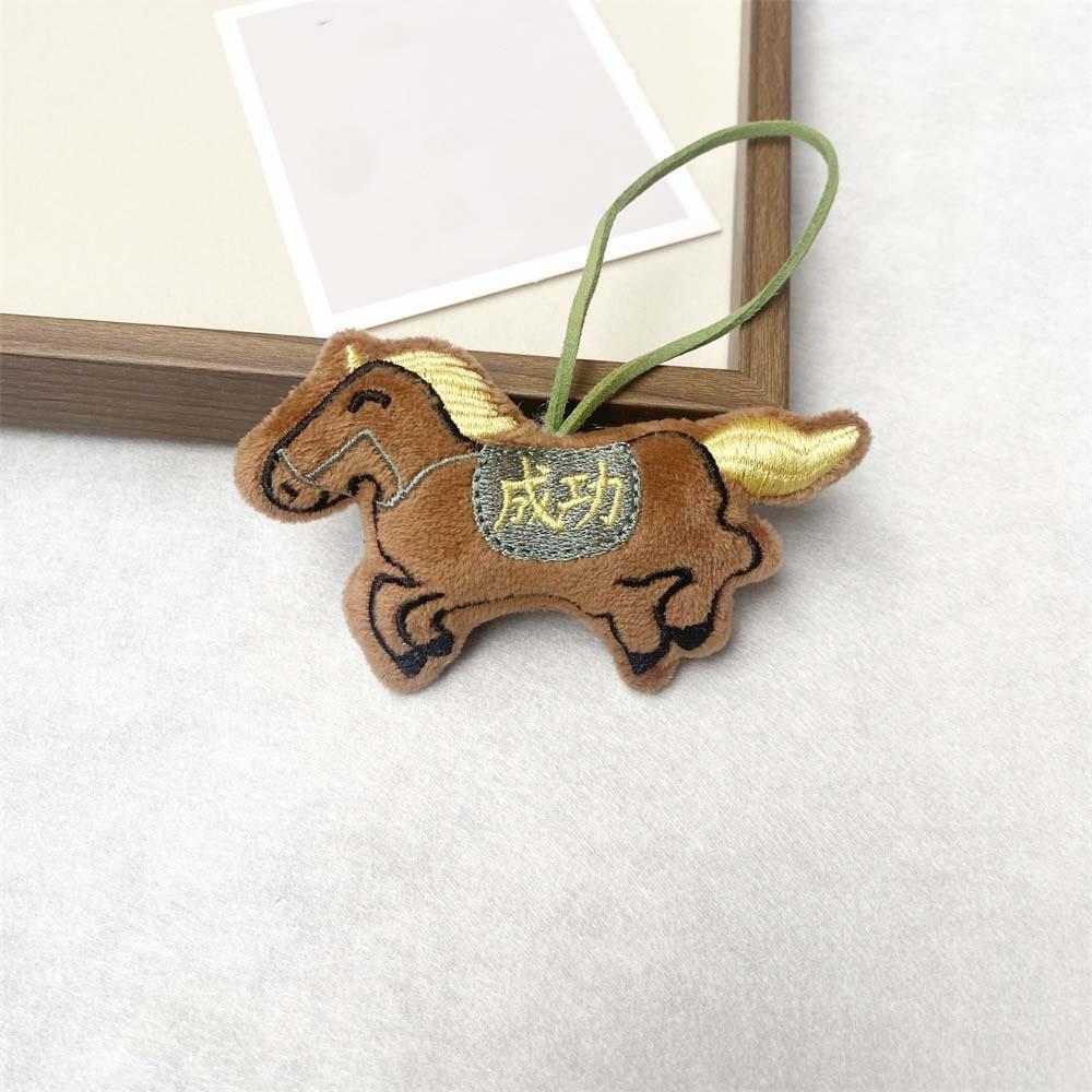 Embroidery Plush Horse Keychain Mascot Plush Horse Doll Pendant Zodiac Pony Figurine  Year of Horse