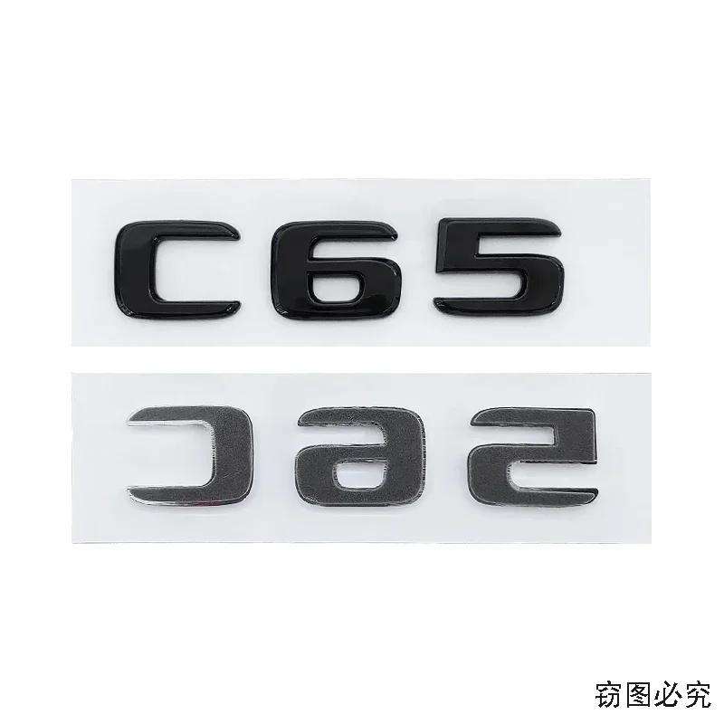 ABS Car Side Sticker Rear Trunk Badge Letters Decal Decoration for Mercedes Benz C43 C65 C63 G65 Exterior Accessories QK1
