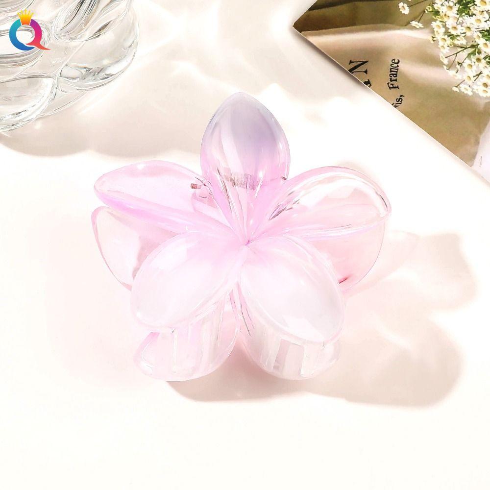 Градиент цвета в форме цветка, зажимы для когтей, прозрачная заколка для хвоста, большой зажим для волос с цветком, женские