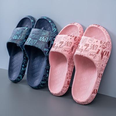 Женская обувь 2024 года, трендовые летние тапочки для пар, модные принты, пляжные праздничные сандалии, женские тапочки с буквенным принтом для дома и облаков