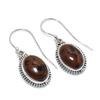 Серьги из стерлингового серебра 925 пробы с натуральным обсидианом красного дерева, 1,25 дюйма, y1U02