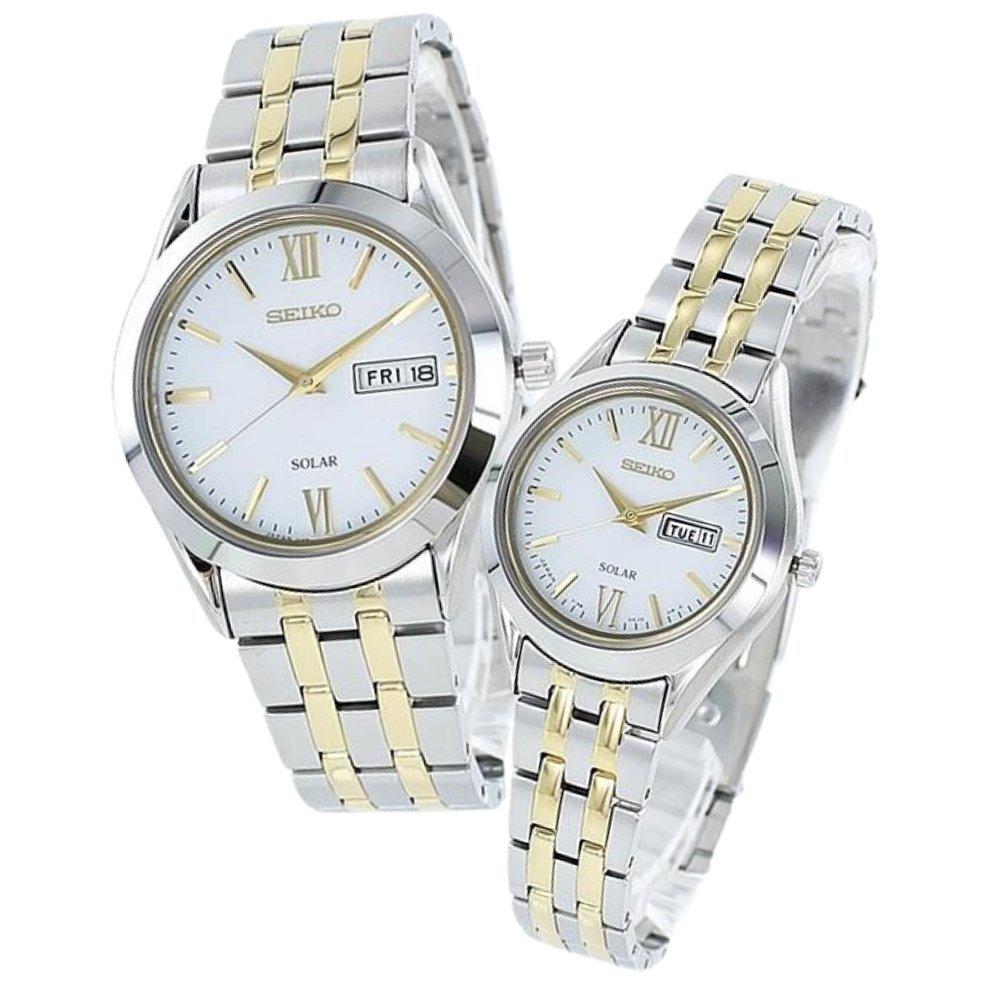 SEIKO Пара Солнечные Без Замены Батареи Серебристо-Золотое Сочетание Отлично Подходят для Часов на Приход и Вход, Питание от Солнца, Требуются, Мужские и Женские, и Цвета