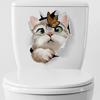 Cute Animal Wall Decals Creative Dog and Cat Cartoon Stickers for Waterproof Bathroom Toilet Seat