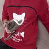Kangaroo Pouch Cats Fish Print Long Sleeve  Hoodie Pets Holder Sweatshirt