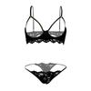 Черный Omen Open Cup Bra Set Cupless Bra Lingerie Перфорированные шорты с промежностью Нижнее белье Черный (FQ2680-Черный (черный), S) bs104-s-FQ2680-bk