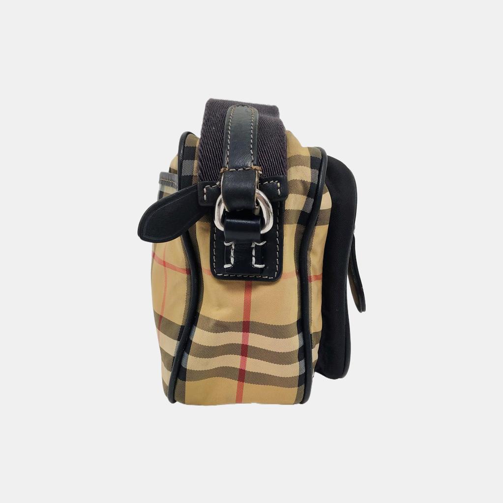 [Pre-Owned] Camera Bag Small Khaki Canvas Crossbody Shoulder Bag Silver Hardware Detachable Strap - Fair #J95K9S