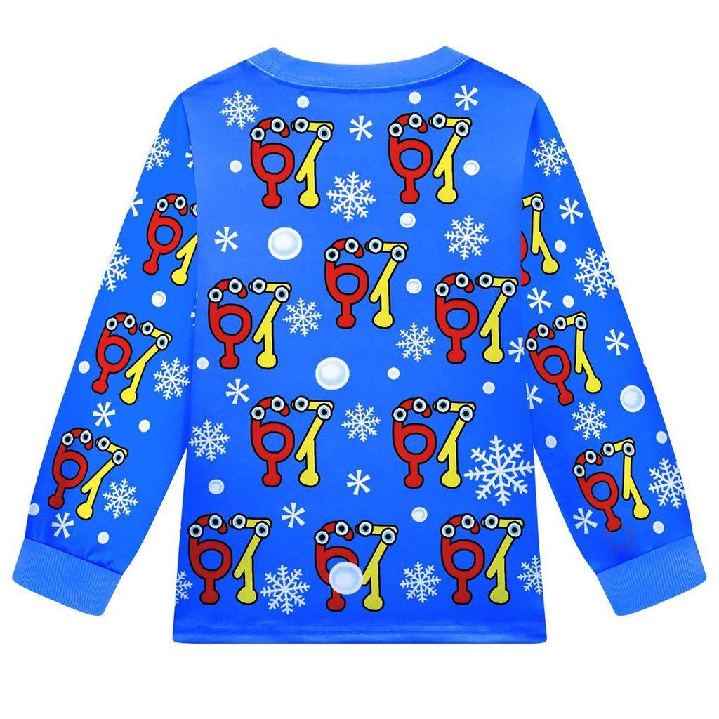 19700 Детские Мальчики Девочки Украсть Маразм 67 Шесть Семь Принт Футболка с Длинными Рукавами Штаны Пижама Комплекты для Сна