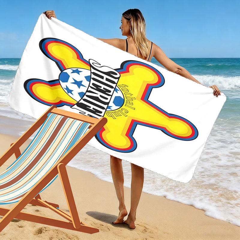 FC Sheriff Print Beach Towel, Large Soft Quick Dry Towel for Beach Camping Swimming