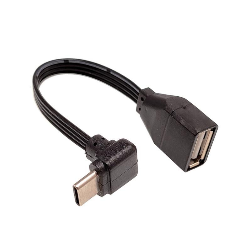 Плоский силиконовый OTG кабель-адаптер Type C на USB 2.0 для подключения флешек, кардридеров, мышей, клавиатур