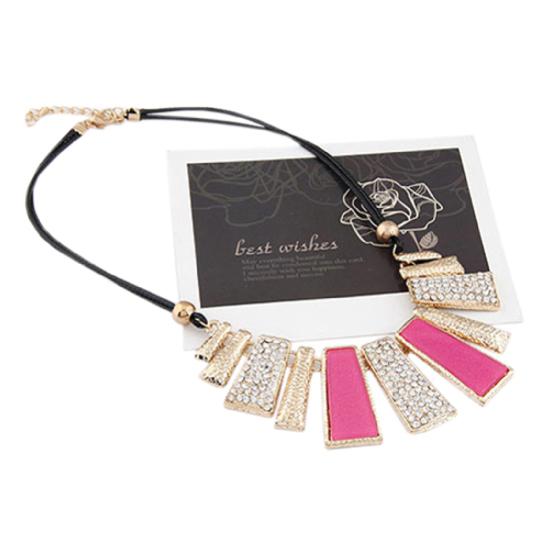 Women Fashion Faux Leather Braided Rope Chain Irregular Choker Necklace AVE