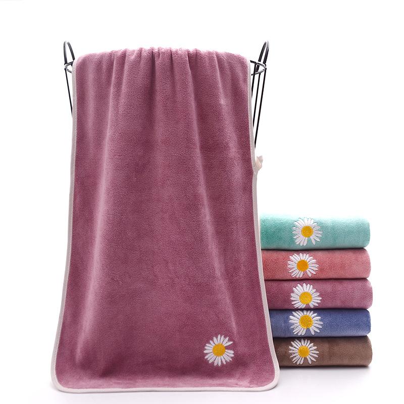 1/5 шт. модное стильное домашнее полотенце с маленькой ромашкой и вышивкой, утолщенное и впитывающее полотенце для взрослых, мужчин и женщин, утолщенное и мягкое для лица