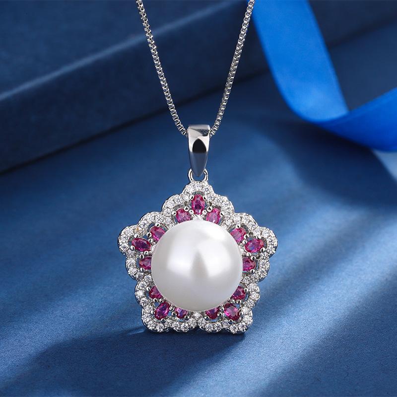 Ювелирные изделия Медное основание Позолоченное Инкрустированное Перламутром Звезда Цветное Сокровище Инкрустированное Бриллиантами Подвеска Ожерелье 14 мм