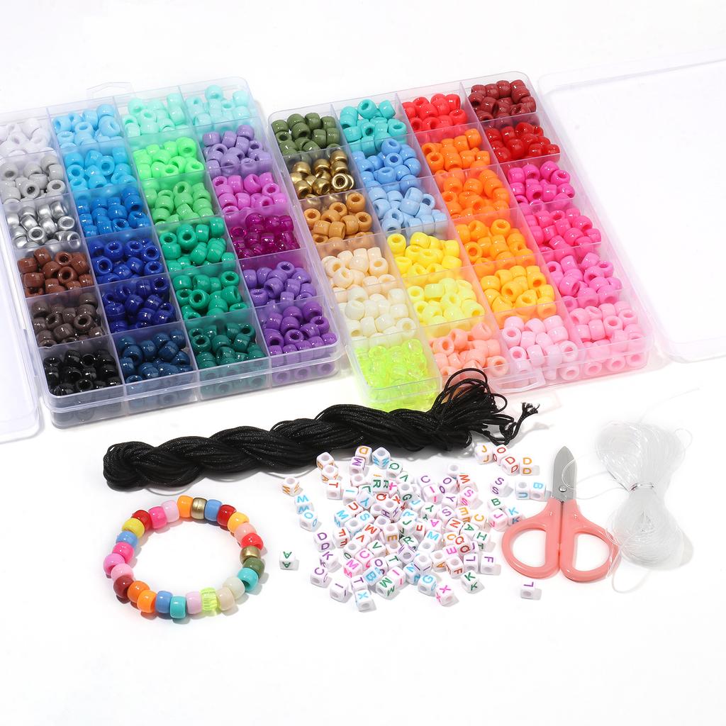 1 компл., 480 шт./кор., 24 сетки, набор бусин пони для изготовления ювелирных изделий, набор из 6 стилей конфетных бусин, акриловые радужные бусины для изготовления браслета, ожерелья, цепочки,