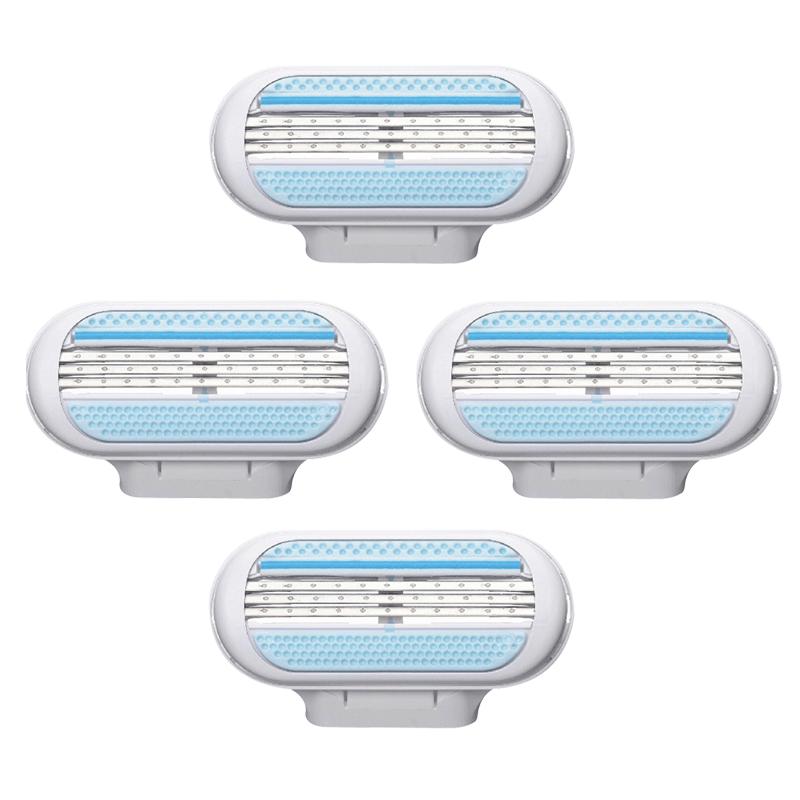 4-40 ШТ. Женские Лезвия для Безопасной Бритвы Бикини Комфортный Удалятор Волос 3-Слойная Сменная Головка Женские Лезвия для Бритья для Бритвы Venus