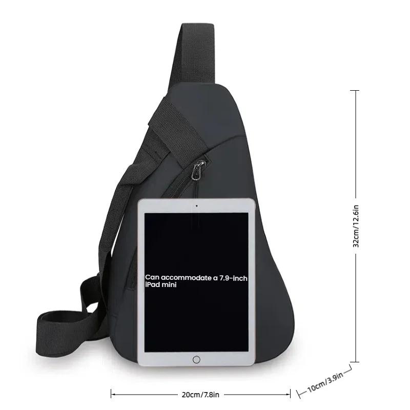 Simple Droplet Shaped Men Chest Bag Solid Color Sports Shoulder Bag Large Capacity Multifunctional Crossbody Bag Unisex