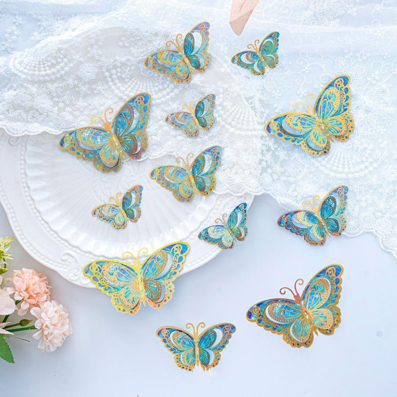 12Pcs Waterproof Butterfly Stickers Self Adhesive Ideal for Scrapbooking and DIY Projects