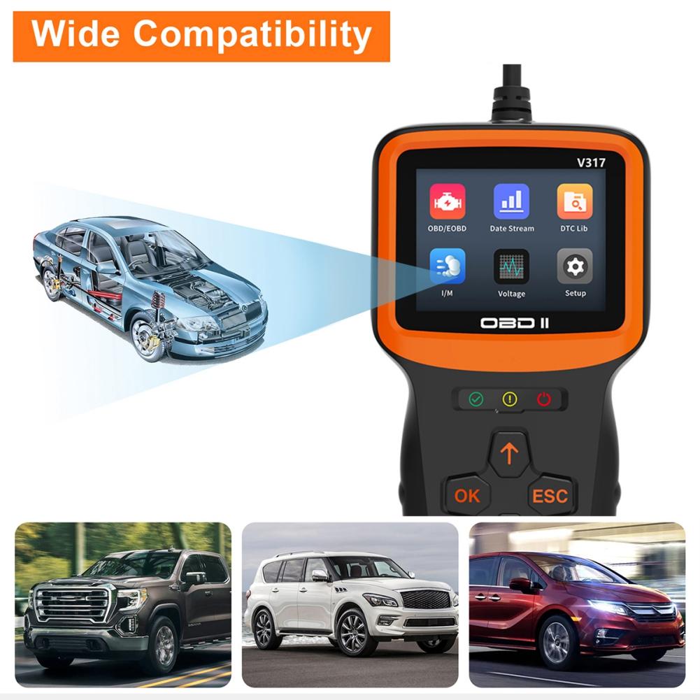 Сканер OBD2 Считыватель кодов OBD и инструменты сканирования Автомобильный диагностический сканер двигателя для всех автомобилей с протоколом OBDII