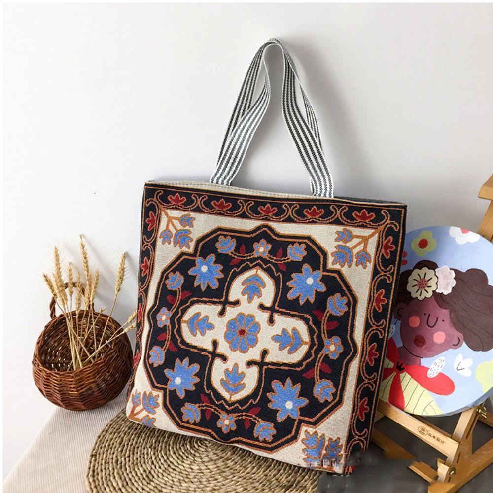 Сумка из ткани с вышивкой в виде цветка, бабочки, животного, сумка через плечо, модная сумка в этническом стиле для девочек
