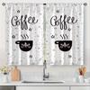 2 шт. Шторы с принтом кофейных чашек, подходят для декора спальни, гостиной, кухни, домашнего декора, декора кофейни