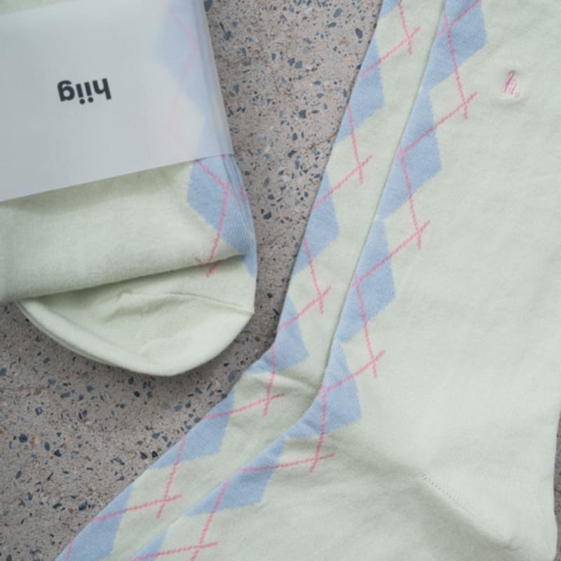 Hiig [no.488] Melon Argyle Socks