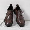Повседневные кожаные мужские туфли Классические мужские оксфорды на шнуровке Обувь в британском стиле Броги Универсальная официальная обувь