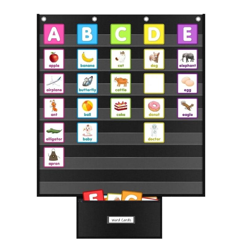 Подвесной карманный органайзер с несколькими прозрачными держателями для документов, обучающая развивающая игрушка, инструмент для обучения специальному образованию