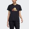 Adidas Foil Print Round Neck Sports Tee Women Tops Black GP0701