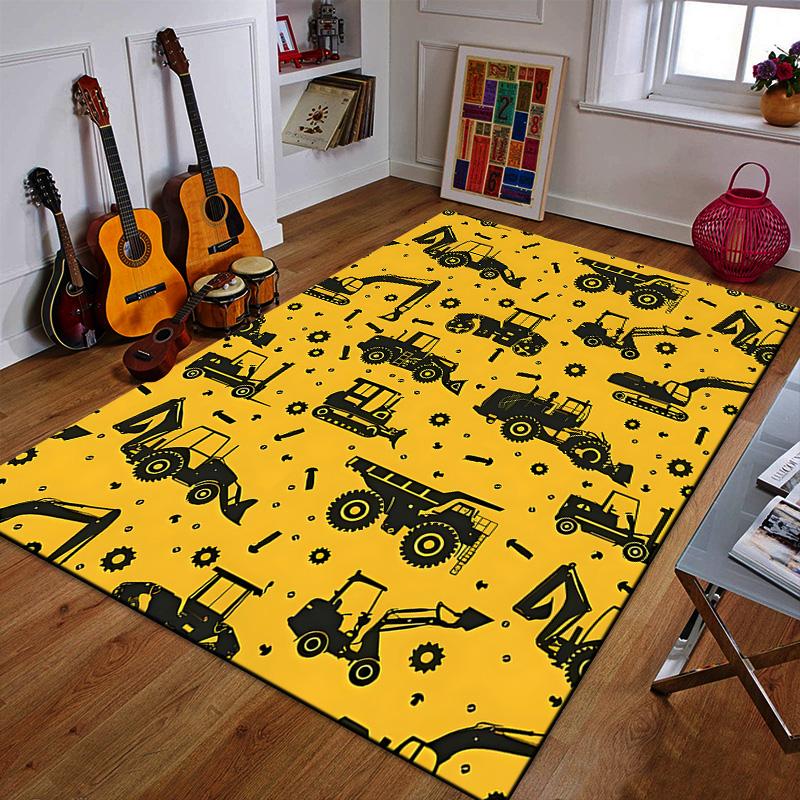 Construction Vehicle Pattern Carpet Patterned carpet a non slip rug suitable for all seasons and any setting, gift
