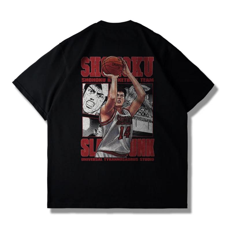 Японское аниме Slam Dunk Master Большой фильм Блокбастер Футболка с коротким рукавом Летняя свободная 100% хлопок Сакура Икебана
