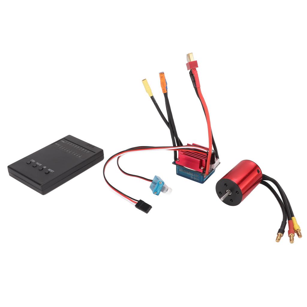 Brushless Motor ESC Set High Torsion Multiple Protection Programmable S35A Brushless ESC with Programmer for 1/14 1/16