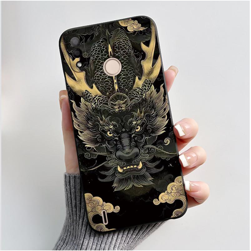 Black Case For Itel P33 Plus Bumper Soft Silicone Jelly Shell Anime Popular Sunflower Wildflower Painted Shockproof Cover