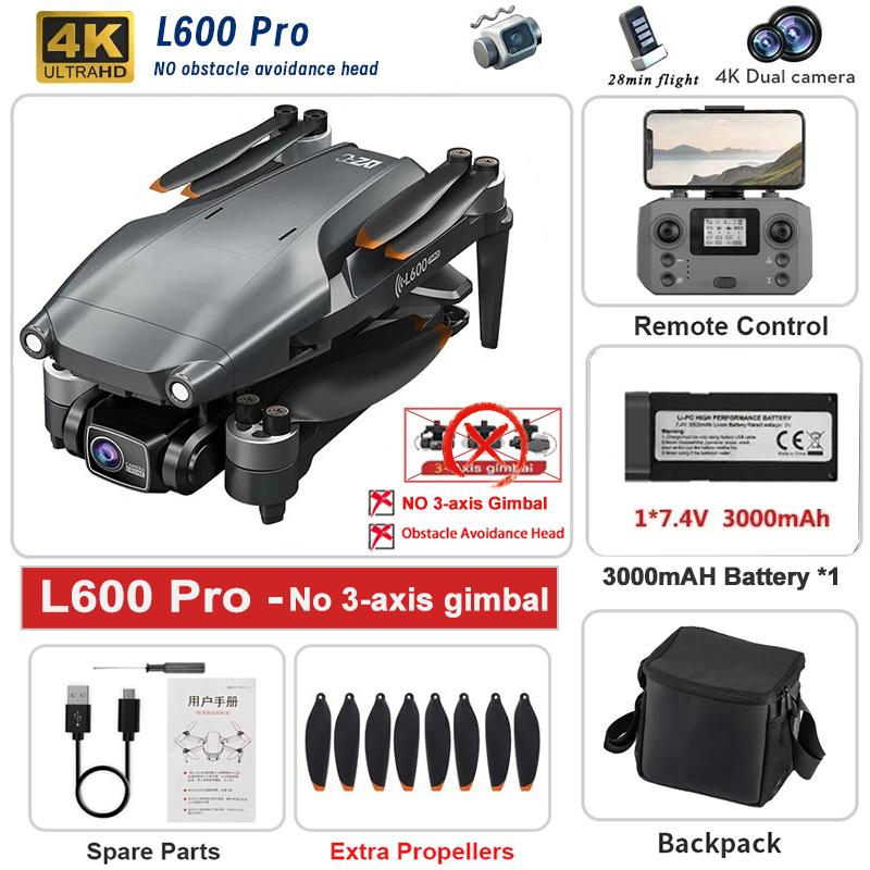 Новый L600 PRO MAX / PRO GPS Дрон Профессиональная 4K Камера 3-осевой Подвес Аэро FPV Бесщеточный Избегание Препятствий Складной Квадрокоптер Дрон