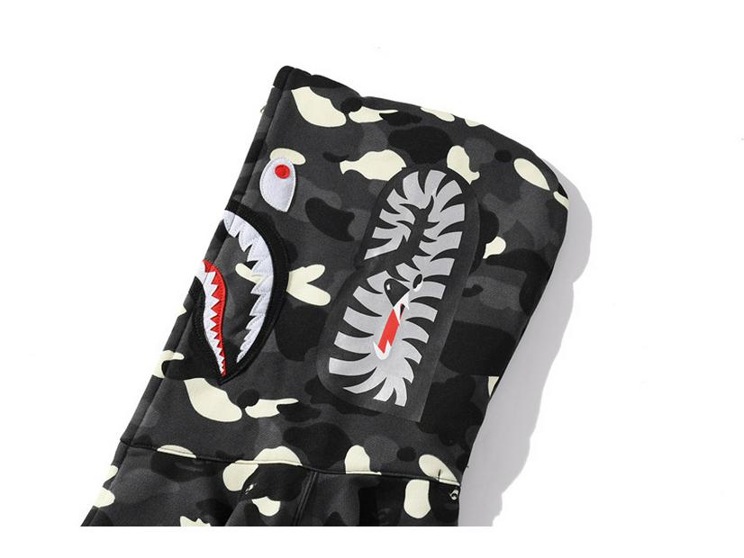 Кросс-бордер Камуфляж Bape Акула Светящийся Свитшот с Двойным Капюшоном