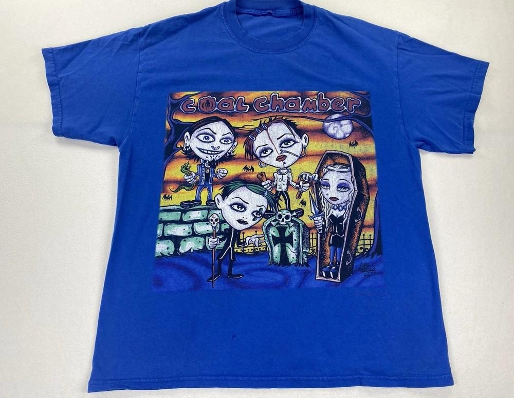 Футболка Coal Chamber Винтажная 1999 года Тур Nu Metal Футболка Все Размеры Унисекс Футболка