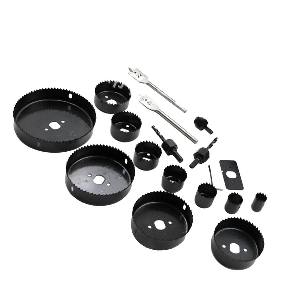 Набор коронок 18 шт. Набор бит из углеродистой стали Аксессуары для электроинструмента с коробкой для дерева, металла, пластика