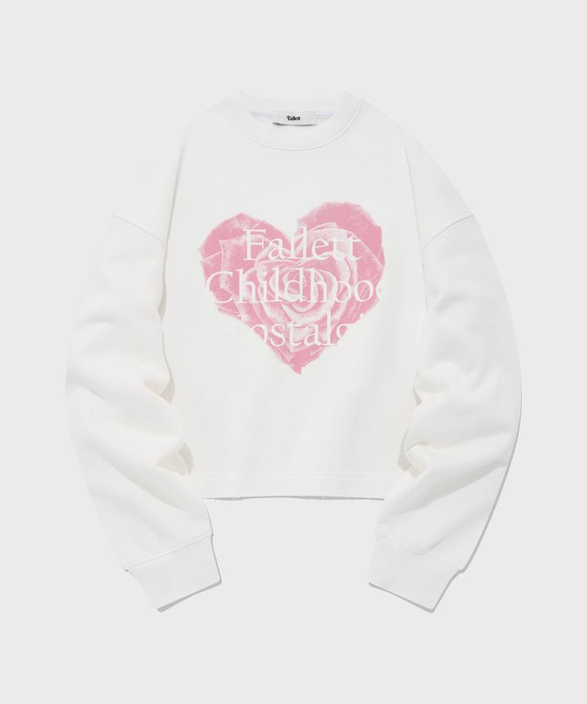 FALLETT Nostalgia Crop Sweatshirt White